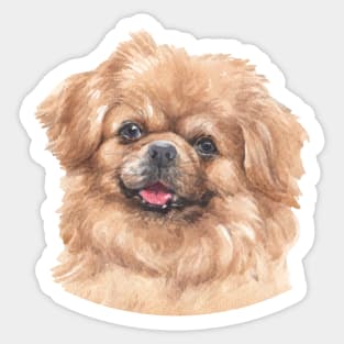 Tibetan Spaniel Watercolor Art Sticker